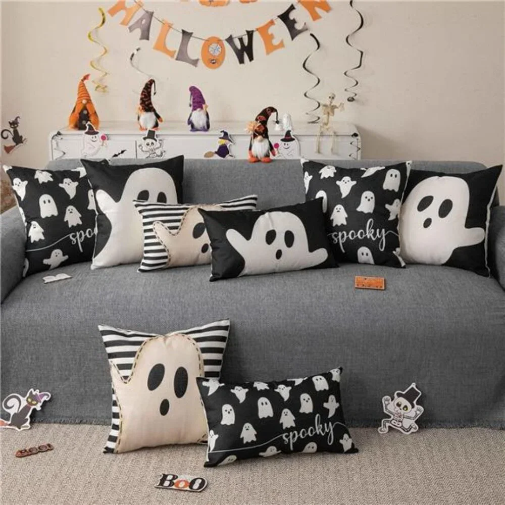 Halloween Pillow Cover 12x20 Ghost Pillow Covers Outdoor Halloween Decorations